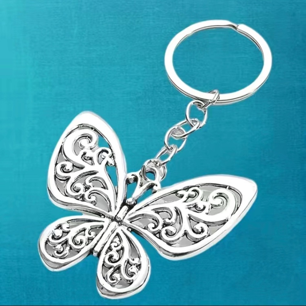 Keychain Bag Charm Beautiful Butterfly 50x57mm Pendant Key Ring - Perfect Gift